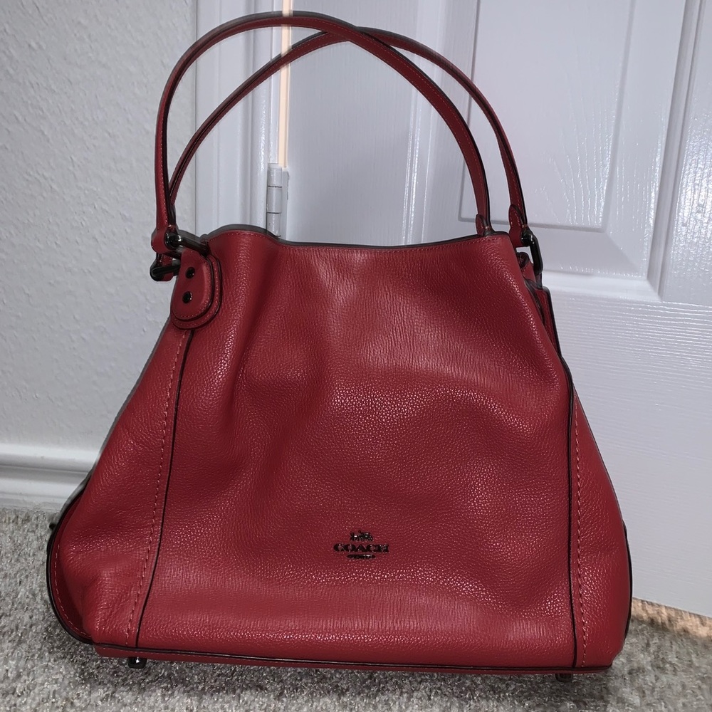 Coach Red Leather Shoulder Bag